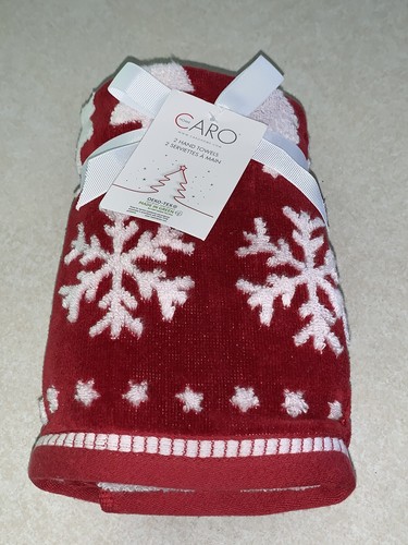 Red White Snowflake Tree Christmas Towel Set Of 2 Nwt