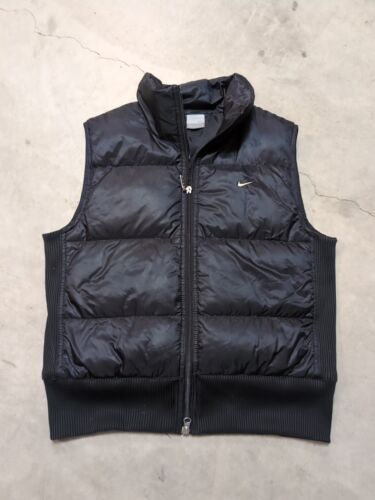 VTG 90s Nike Puffer Vest Women's L Goose Down Black Full Zip VTG 90s Nike Puffer Vest Women's L Goose Down Black Full Zip