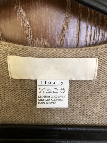 Korean Brand Floaty Cashmere Wool Knit Long Cardigan W/ Side Slits In Oatmeal
