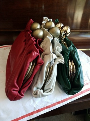 NEW "ARDEN  B" Lot of 3 leather PURSE /Clutch: RED, IVORY, GREEN