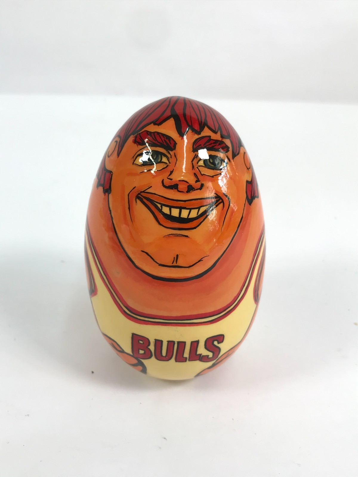 VTG 1990s STAN'KA ROLY-POLY / WOBBLE DOLL NBA CHICAGO BULLS HAND-PAINTED