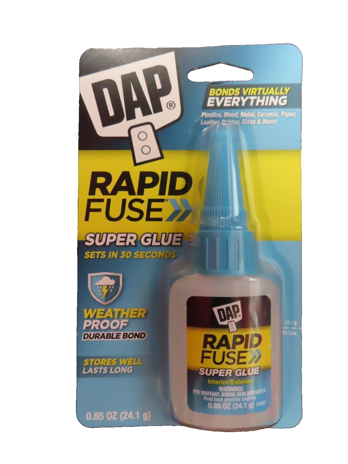 DAP Rapid Fuse Fast Cure Super Glue .85 Oz. Bond virtually