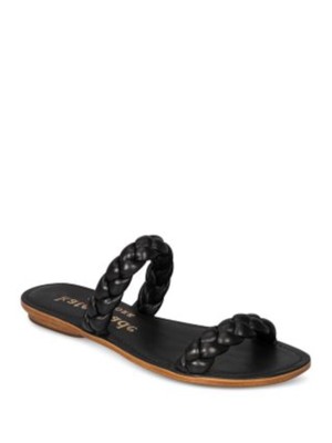 Женские черные кожаные босоножки без застежки KATE SPADE NEW YORK Miami 7 B
