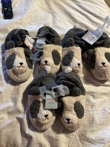 Cat & Jack Panda Slippers Size XL (11/12)- New 3 Pairs For Less Then Price Of 1