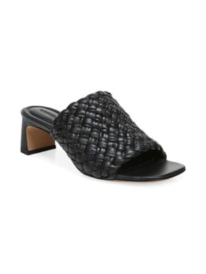 

ВИНС. Женские черные сандалии без шнуровки с квадратным носком Penley Square Toe Block Heel Slip On Slide, Черный, H6014L1