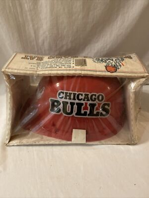 Rare Vintage Chicago Bulls Stadium Hard Hat PK Products Made In USA Boxed
