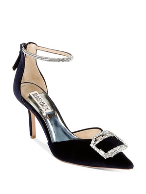 

BADGLEY MISCHKA Женские черные туфли-лодочки Marlow с острым носком на шпильке с украшением 9,5, Черный, MP6123