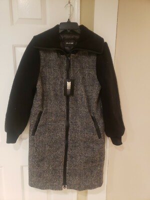 NWT Mackage Black Lexi-G Below Knee Knit Trim Down Turtleneck Coat Sz S-$950