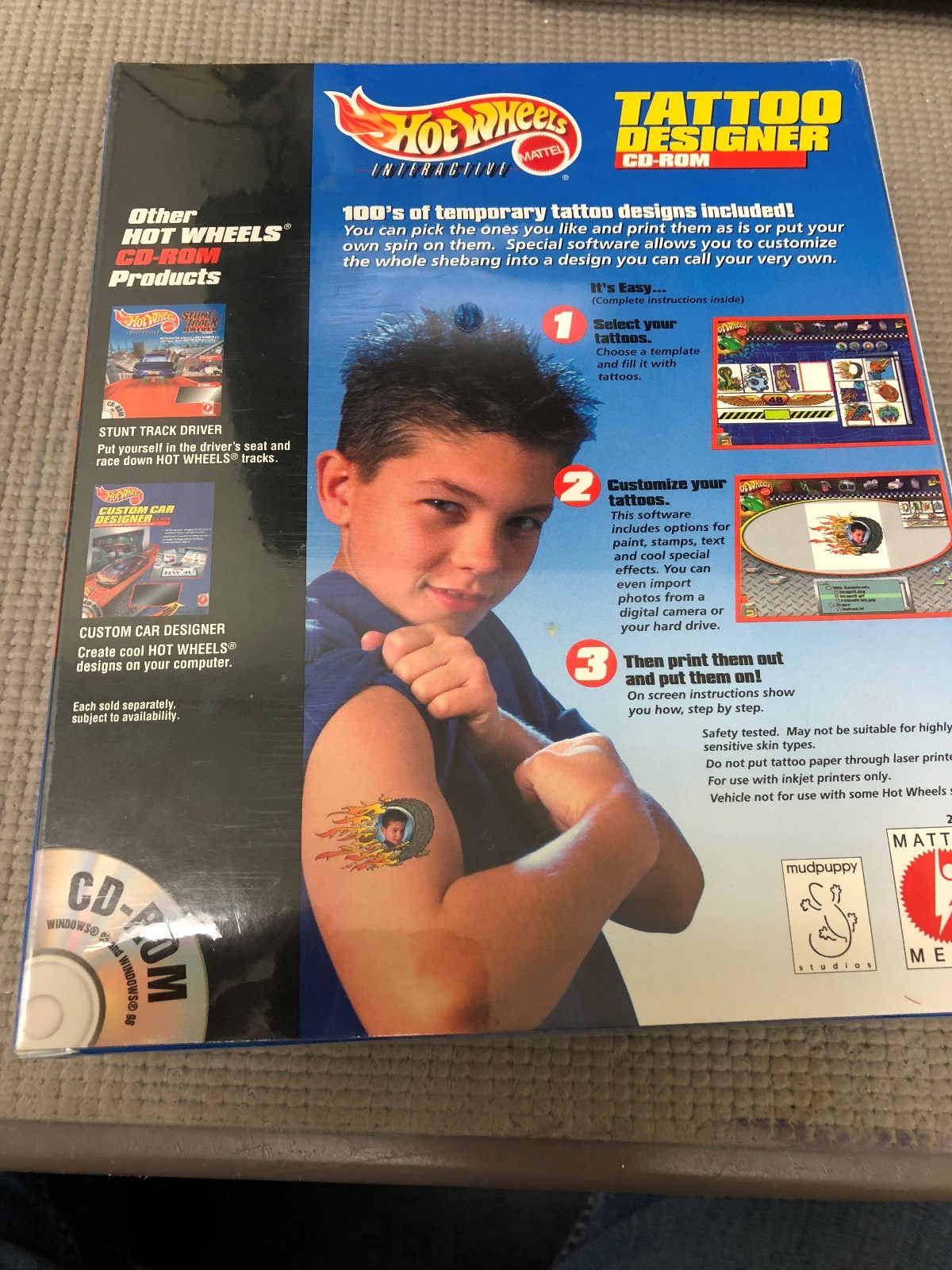HOTWHEELS TATTOO DESIGNER BY MATTEL CD-ROM WINDOWS