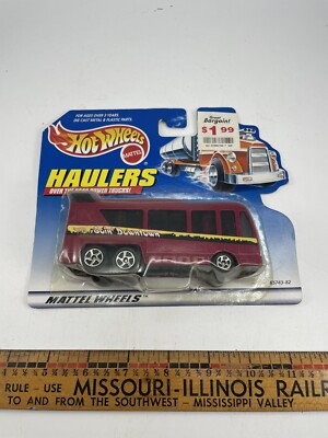 Hot Wheels Haulers GOIN' DOWNTOWN Metro Bus Maroon 1998 MOC