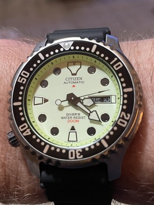 時計 Citizen Promaster NY0040-09W Citizen Promaster Marine Automatic Green Dial Men's Watch