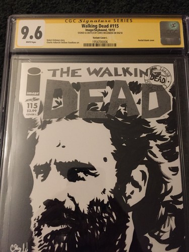 THE WALKING DEAD 115 9.6 RICK GRIMES SKETCH COVER Chris McJunkin CGC SS SIGNED!