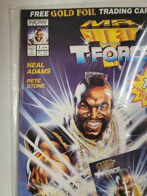 Mr. T and The T-Force #1 Comic book w/ Gold Foil Trading Card Neal Adams NM!