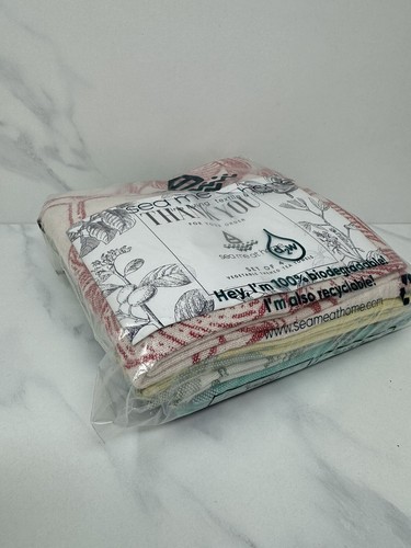 Set Of 4 Jacquard Vegetable-Themed Tea Towels Sea Me At Home. Absorbent Cotton