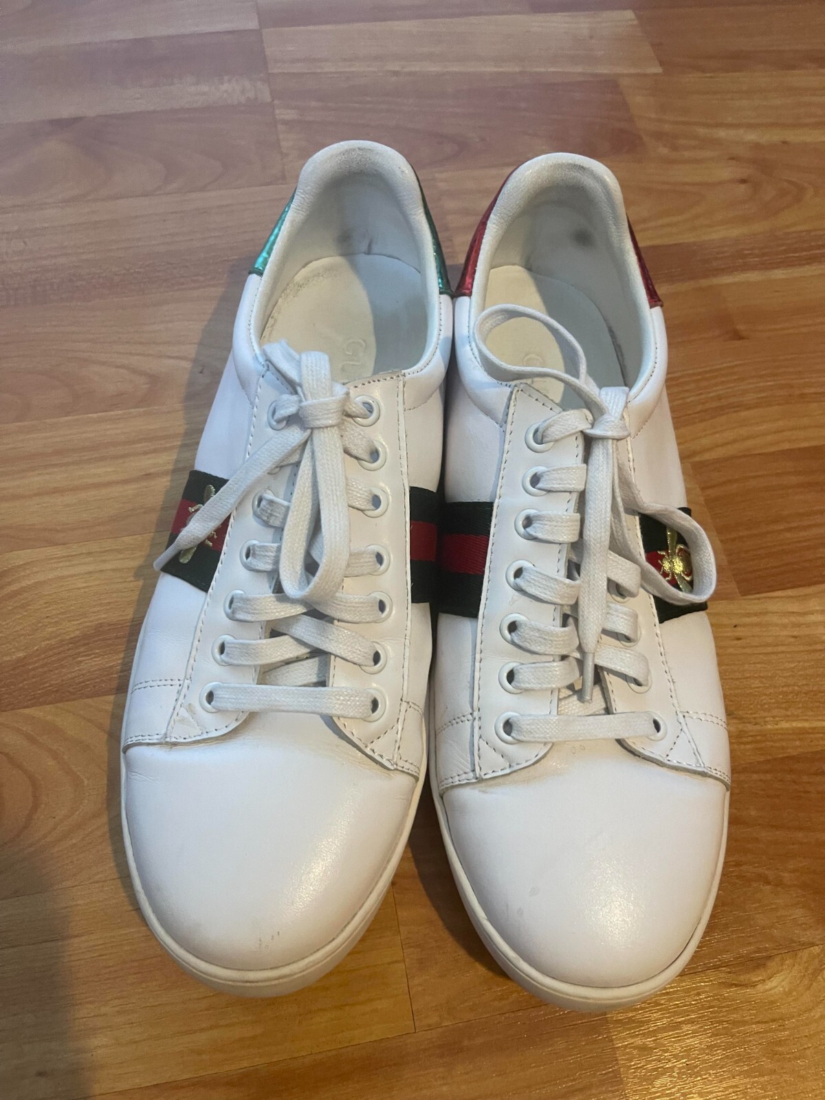 GUCCI BEE WHITE TENNIS SHOES, SIZE 10 | eBay GUCCI BEE WHITE TENNIS SHOES, SIZE 10 | eBay
