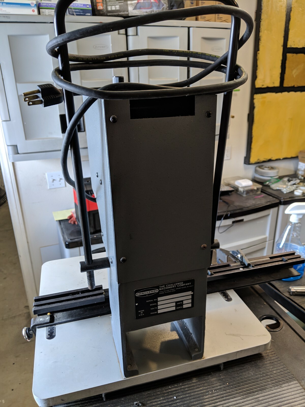 Challenge Paper Drill. Model JO. Variable Speed. Pull-down lever.