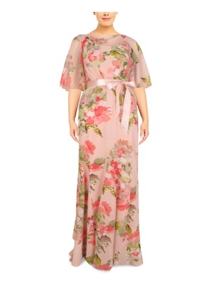 

ADRIANNA PAPELL Женское розовое платье-пуловер с драпировкой и завязками на подкладке, платье с развевающимися рукавами, Розовый