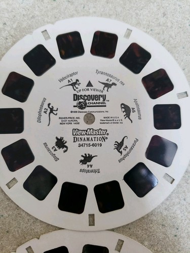 Lot Of 4 Dinosaur Dinamation and Imax T-rex Viewmaster Reels Disks, Used