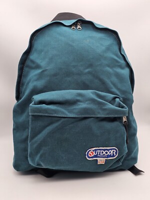 VINTAGE 1980s OUTDOOR PRODUCTS BACKPACK BAG TEAL MADE IN USA 