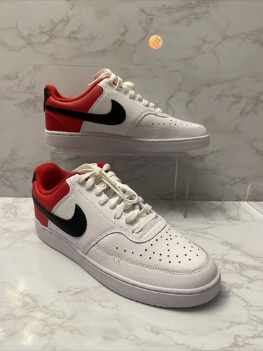 Nike Court Vision Low DH0851-100 Size 8 Black University Red 