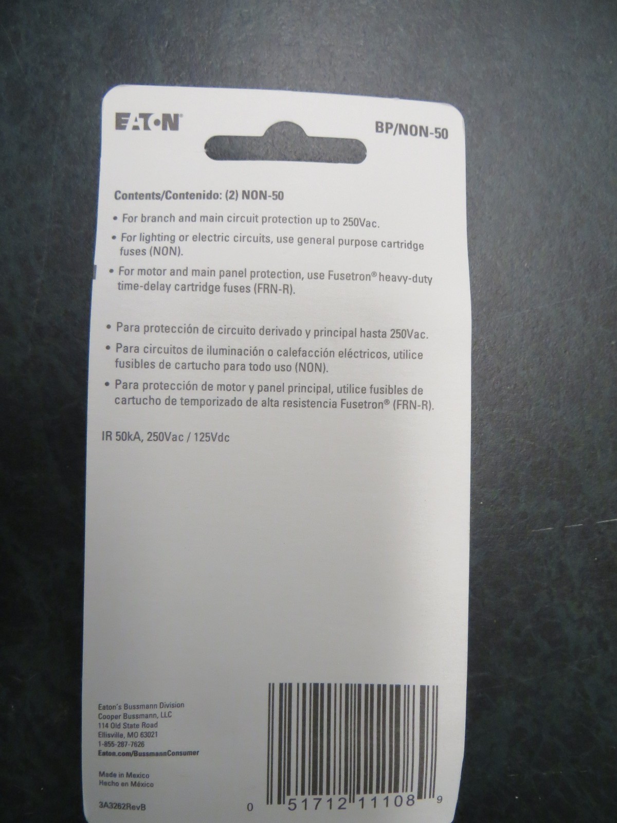 Lot (8) Eaton Bussmann NON 50A Fuses (4) Blister Packs Of Two