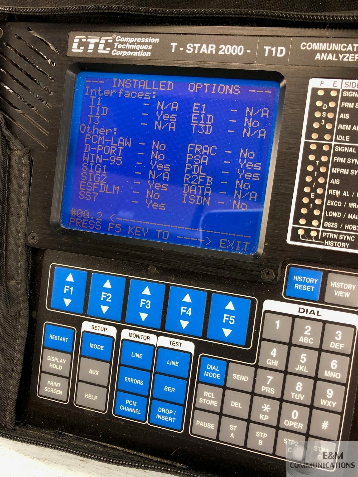 T-STAR 2000-T1D COMPRESSION TECHNIQUES CORP CTC DUAL COMMUNICATIONS ANALYZER A2