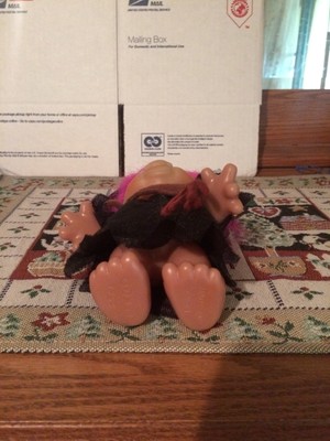 TROLL DOLL DAM 1984 6 INCH HALLOWEEN WITH HOT PINK HAIR &  CUTE OUTFIT EUC