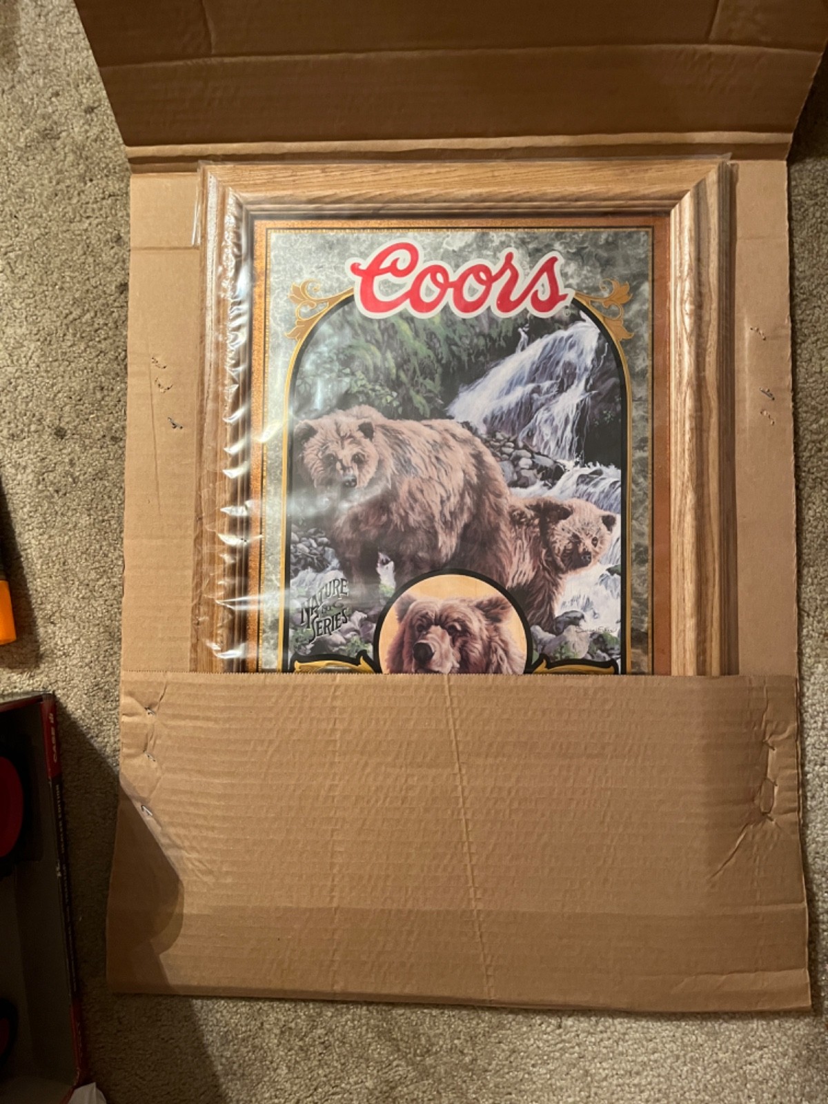 GRIZZLY BEER パブミラー Vintage Grizzly Beer Sign Light Mirror Authentic Canadian