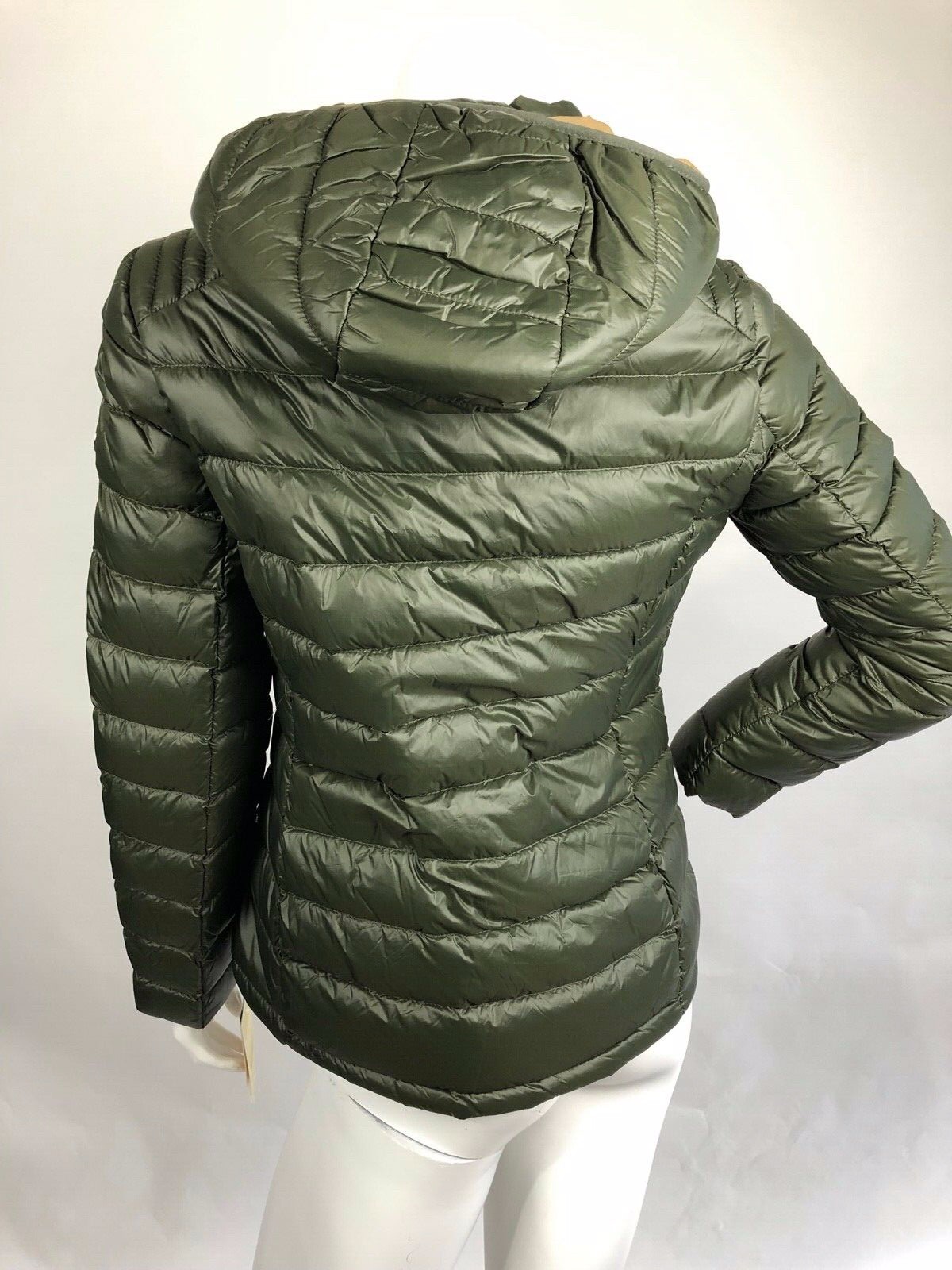 Pre-owned Michael Kors Womens  Packable Down Puffer Jacket Bubble Coat Hoody Green