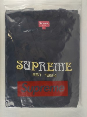 supreme nouveau logo tee black