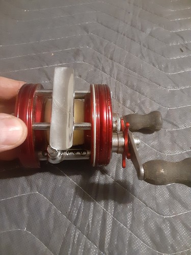 Rare Authentic Abu Ambassador No. 5000 Chrome Red Fishing Reel Made in Sweden
