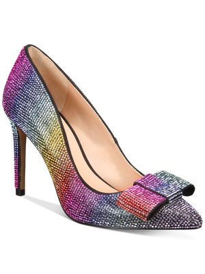 

INC Женские розовые радужные стразы Kalina Pointed Toe Stiletto Slip On Pumps, Розовый, 10008314000