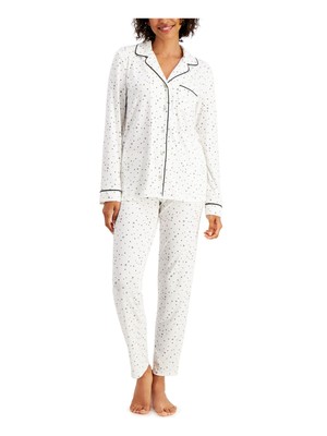 Женский бежевый топ с длинным рукавом ALFANI, прямые брюки, пижама XS