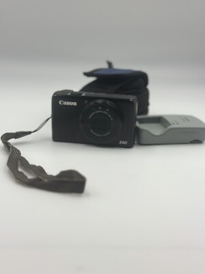 Canon PowerShot S90 10MP Digital Camera Black Compact Point Shoot Tested Working
