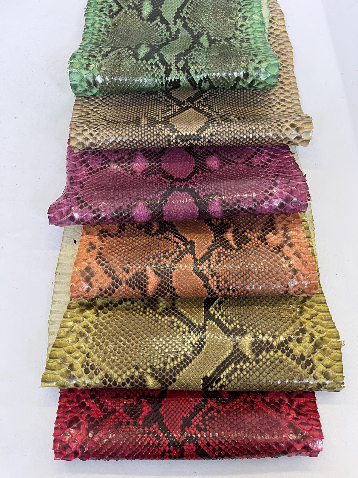 Real snake leather, genuine python snakeskin long and wide