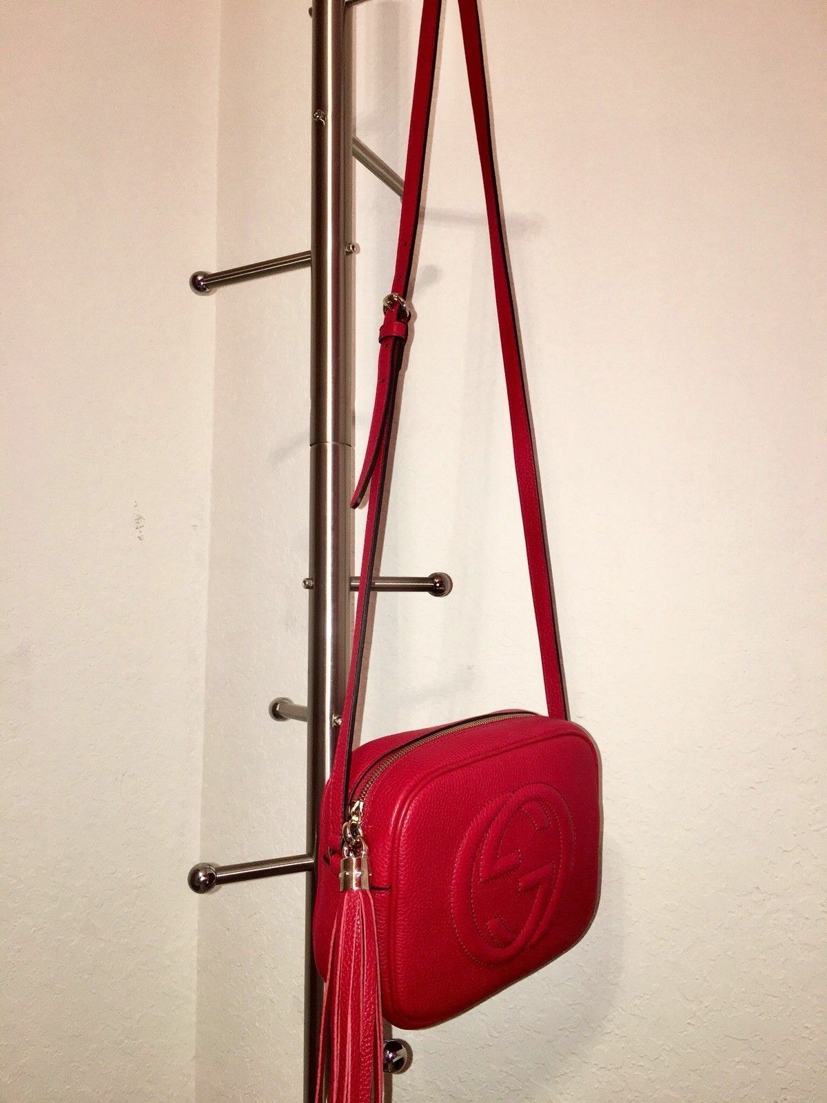 1000% AUTH NWT GUCCI SOHO DISCO CROSSBODY RED LEATHER BAG