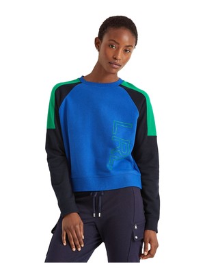 

LAUREN RALPH LAUREN Женская толстовка синего цвета с цветными блоками, Синий