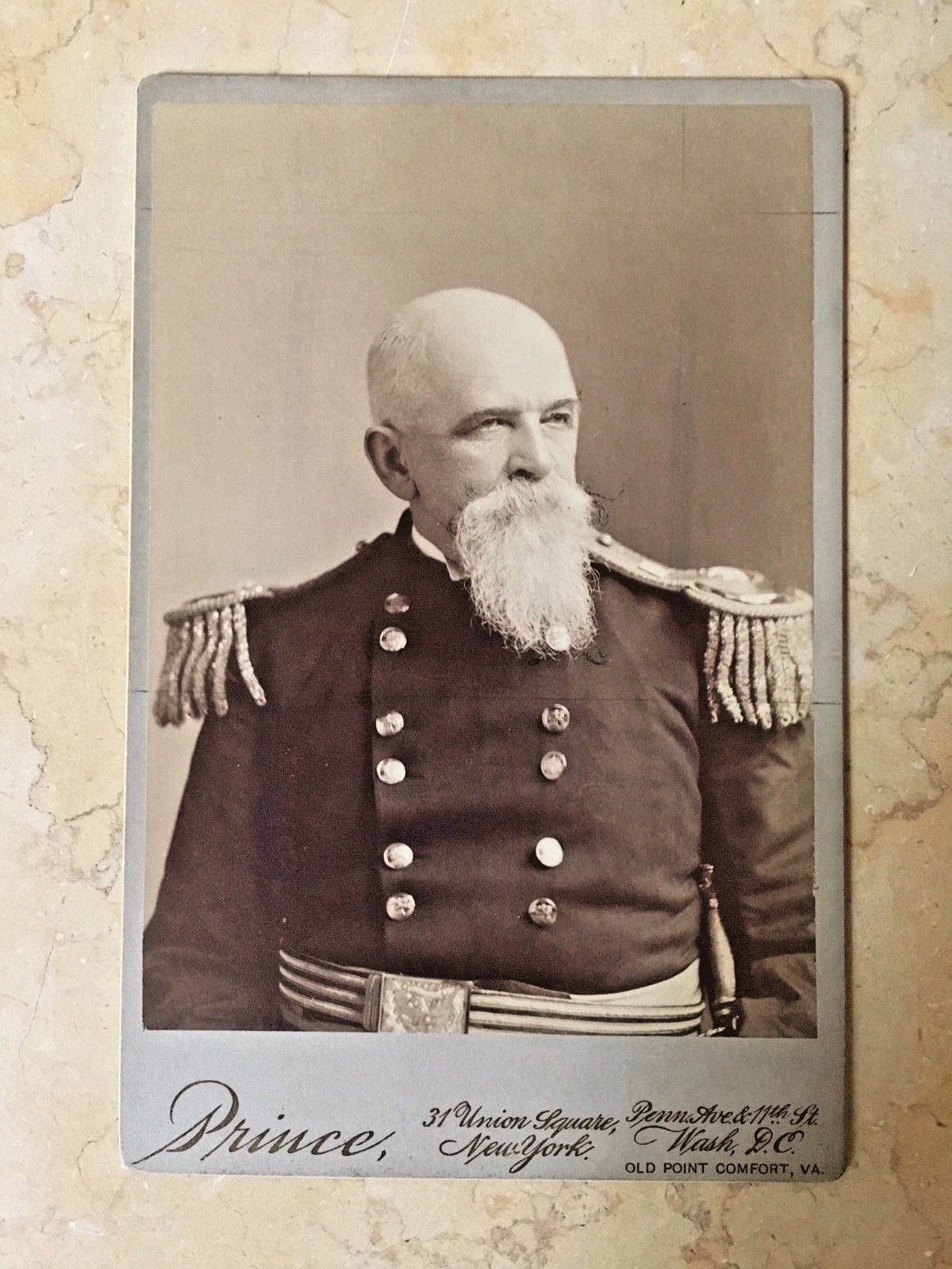 ORIGINAL CIVIL WAR BRIG GEN WILLIAM PRINCE CRAIGHILL CABINET PHOTO w/ AUTOGRAPH