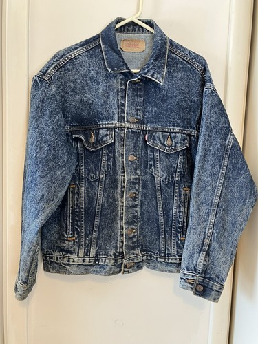 【US限定】  denim ナイロンジャケット Vtg 80s Levis 70507 0227 USA 4 Pocket ACID Wash DENIM