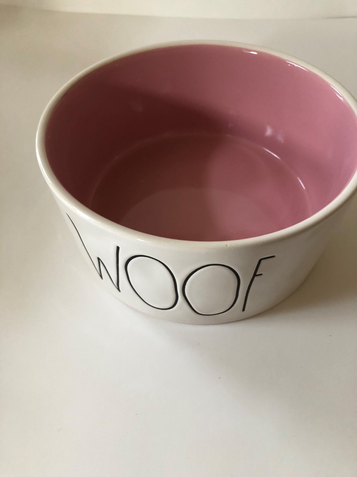 RAE DUNN artisan collection by Magenta Pet ceramic food bowl Woof Medium