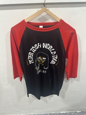 Vintage Peter Tosh Dread Or Alive Shirt Black Red Size L