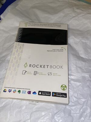 Rocketbook Core Executive Smart Notebook, Spiral-Bound, 36 Pages Dot-Grid, Black