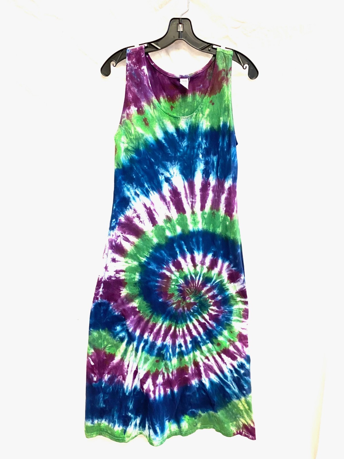 

DHARMA TRADING Co. Пляжное хлопковое платье-майка миди с принтом тай-дай в стиле хиппи, размер  4/6, Multicolor