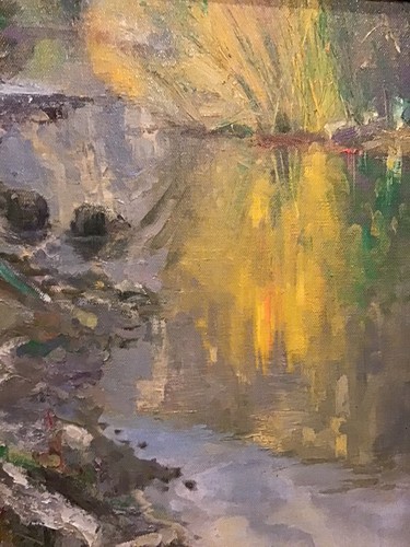 Albert Londraville Painting - Original Oil, “Thoughts Are Reflection”