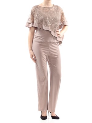 

R-M RICHARDS Женский коричневый коктейльный топ с блестками и украшением на шею, плюс 16 Вт