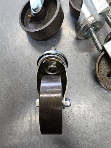 (4pc) 4 Inch  Steel Wheel Swivel 1/2"-13  Threaded Stem Caster (new)