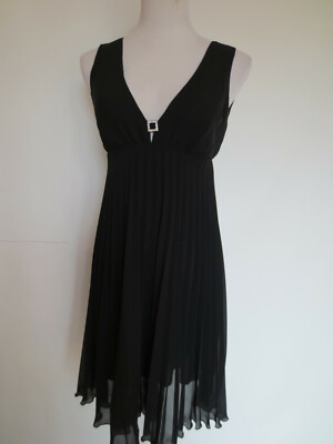 Tanzkleid JUSTBE Abendkleid Kleid 34/36 XS/S Plissée Rock schwarz Strass TOP /I