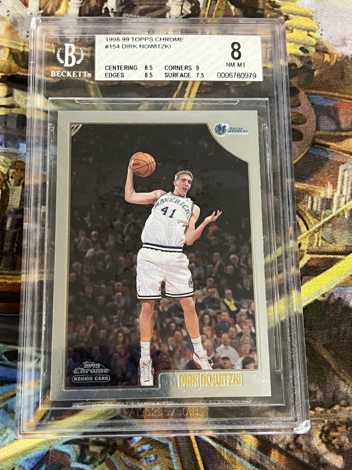 1998 Topps Chrome #154 Dirk Nowitzki BGS 8 Beckett Graded