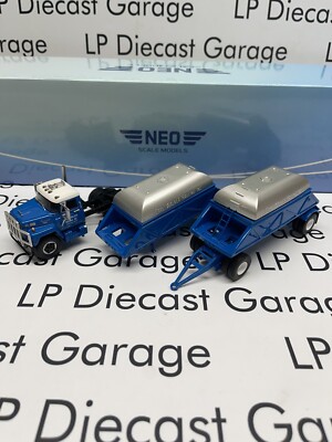 NEO SCALE MODELS 1963 IHC Fleetstar 2000D Blue Semi Truck 1:64 Scale Resin