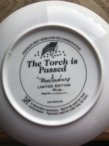 Franklin Mint John F. Kennedy Plate 